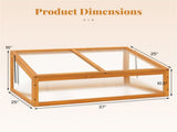 37" x 25 x 16 Wooden Cold Frame Greenhouse with Adjustable Polycarbonate Roof, Portable Mini Hot 69295096
