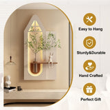 Adjustable 3-Color LED Sandstone Wall Decor with Simulated Green Plants - 3D Art Sculpture, Glass W2700P313032