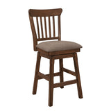 Dark Brown Finish Swivel Counter Height Chairs Set of 2 Wooden Classic Dining Kitchen Furniture B011P294305
