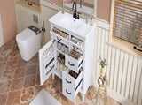 36 Inch Bathroom Vanity with Ceramic Sink Top, Solid Wood Frame, MDF & Poplar Cabinet, Flip Drawers, N725P336554K