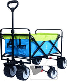ZNTS Collapsible Heavy Duty Beach Wagon Cart Outdoor Folding Utility Camping Garden Beach Cart with 98745799