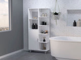 White 9-Shelf Linen Cabinet B062P175040