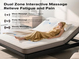 Adjustable Bed Frame with Massage Head & Foot Incline Queen Size Wireless Remote, two types of USB W1038P268076