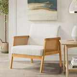 Accent Chair Mid-Century Modern Chair with Sherpa Fabric Upholstered Lounge Arm Chair with Solid T3593P338031