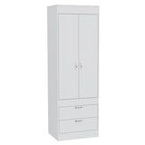 Lisboa Armoire, Rod, Double Door, Two Drawers, Metal Handles White B200P242411