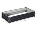 Gray 4' x 2' x 1' Sturdy Metal Raised Planter Garden Bed for Vegetables, Flowers, Herbs & 20326154