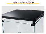 Black Rectangular Patio Heater with Glass Cover, 42 x 42 x 138 cm, Iron Construction, with Wheels 09920518