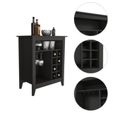 ZNTS New Canaan 6-Bottle 1-Drawer 1-Shelf Bar Cabinet Black Wengue B06280164