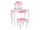Three-Fold Mirror Single-Drawing Curved Foot Children Dressing Table Red Dots 86853983