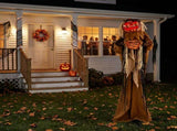 5.5ft Halloween Pumpkin Man Decoration with Red Glowing Head, Sound-Activated Head-Turning Motion & 57368239