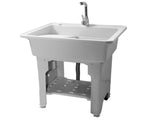 Gray Freestanding Plastic Utility Sinks Utility Sink Laundry Tub Outdoor Sink Drop in Deep Sink Kit 71584544