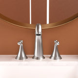 2 Handle Widespread Bathroom Faucet 3 Hole, with Pop Up Drain and 2 Water Supply Lines, Brushed W124379953
