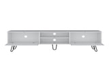 Waco TV Rack, Hairpin Stand with Spacious Storage and Cable Management Holes, White B097P167462