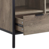 Rustic Oak and Black 1-Drawer TV Stand B062P209414