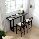 Bar Chair Counter Height Stool with Backrest, Padded Seat & Footrest, Wood Kitchen Island Chair, W2582P170703