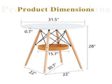 31.5-inch diameter circular dining table, white MDF vacuum formed tabletop, solid wood legs, with W1151P431133