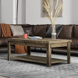 48 inch Coffee Table, No Assembly Required, Barnwood Finish GL-B108131548
