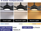 52 inch Ceiling Fans with Lights, Large Air Volume Ceiling Fans with Reversible Quiet DC Motor and 33664919