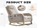 Modern Accent Rocking Chair Rocking Chair with Solid Wood Legs, Upholstered Nursery Glider Rocker, 94277054