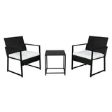 Single 2pcs Coffee Table 1pc Exposed Flat Chair Three-Piece Set Black 23974444