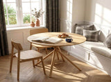 37.4 Inch Round Dining Table for 4-6 People, Cross X Metal Leg Kitchen Dinner Table with Adjustable 70685521