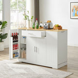 53'' Kitchen Storage Islands with Drawers and Trash Can Storage for Kitchen & Dining. Modern W1820P281267