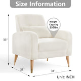 ZNTS Mid-Century Modern Accent Chair, Upholstered Armchair Living Room Chair, Comfy Single Sofa Chair T2956P212666