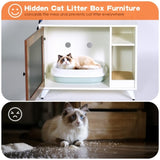 ZNTS Graffiti the litter box with 2 Storage Shelves and 1 Doors, Hidden Cat Litter Box 02661309