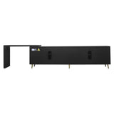 70"-90" Extendable TV Cabinet, Modern Entertainment Center with Storage and Adjustable Shelves, W1435P190369