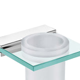 Dax Venice Bathroom Single Tumbler Toothbrush Holder Tempered Clear Glass Chrome Finish B2702P227036