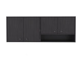 Napoleon Wall-Mounted Kitchen Cabinet with 4 Door Closed Storage Cabinets, Interior Shelves and Open B070P604623