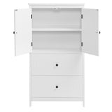 ZNTS Bathroom Storage Cabinet, Cabinet with Two Doors and Drawers, Adjustable Shelf, MDF Board, White 98836434