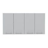 120 Wall Cabinet , Four Doors, Two Cabinets, Two Shelves -White B07091818