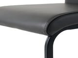 Modern Charcoal PU dining chair living room chair upholstered chair, black metal chair leg design, W210P199100