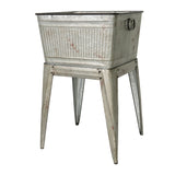 20.5x20.5x21" Large Perryman Galvanized Tub On Stand, for Plant Pot/Planter/ Metal Ice Buckets W2078P323437