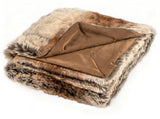 Coffee 760GSM Faux Raccoon Fur Throw Blanket 60"x80" Double-Sided Soft Micro-Mink Lined Blanket 03199611