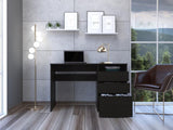 Dublin Three Drawer Computer Desk, One Shelf -Black B20091905