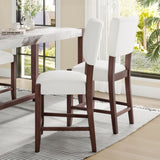 Mid Century Modern Bar Stools Set of 4, 40.4" Counter Stools Back, Linen Upholstered Barstools N752P269653K