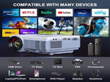 Projector with WiFi and Bluetooth,5G WiFi 14000L Native 1080P Video Projector, FUDONI Portable Movie 53025510