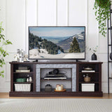 Large Faux Stacked Stone TV Stnad, Desk Storage Rack, Media Console Table with Large Storage W1758P187681