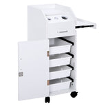 Hair Salon Storage Cart with Wheels & 3 Hair Dryer Holders & 4 Drawers & Lock & 2 Keys, Hairdressing 65337402