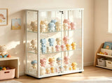 () 2-Door 3-Tier Display Cabinet with Top LED Lighting Storage Cabinet with 01255946