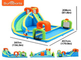 SunSports Inflatable Water Slide with 450W Blower, Kids Backyard Water Park with Climbing Wall, 80940679