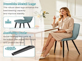 Green Leather Dining Chair with Metal Legs, Shell Shape Upholstered Chair Set of 6 for Kitchen, T3967P409151