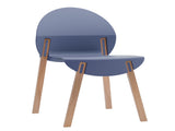 Summer - 4-Pack Grey Blue Chairs Red Oak Wood Legs & PP Seat, Indoor Dining & Living Room W3450P322868