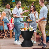 ZNTS Outdoor Cooler Table, Height-Adjustable Outdoor Cool Bar w/ 8 Gallon Beer and Wine Cooler, 67738192