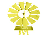 8FT Weather Resistant Yard Garden Windmill Yellow 53104540