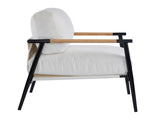 27.56" Modern Accent Chair with Plush Cushions, Minimalist Metal Frame, and Wooden Armrest Design N767P215306B
