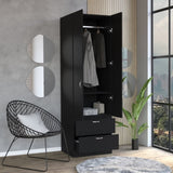 Vico 76" High Armoire Wardrove Closet with 2 Drawers, Double Door Cabinet , One Shelf and Hanging B200P188837