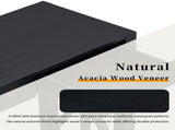U_Style 60''Acacia Veneer Console with 4 Spacious Drawers, Modern Crisscross Design Entryway N711P289747B